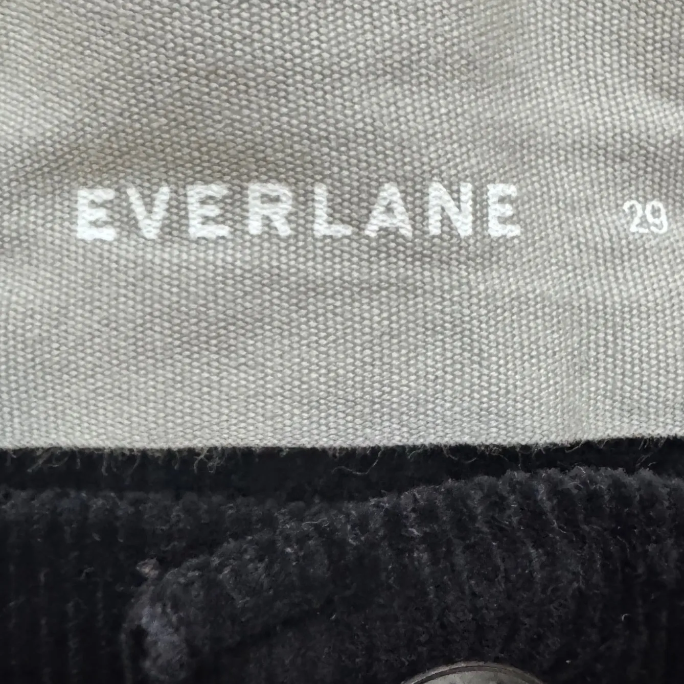 Everlane Black Corduroy High Rise‎ Straight Leg Pants Women Size 29 - Image 3