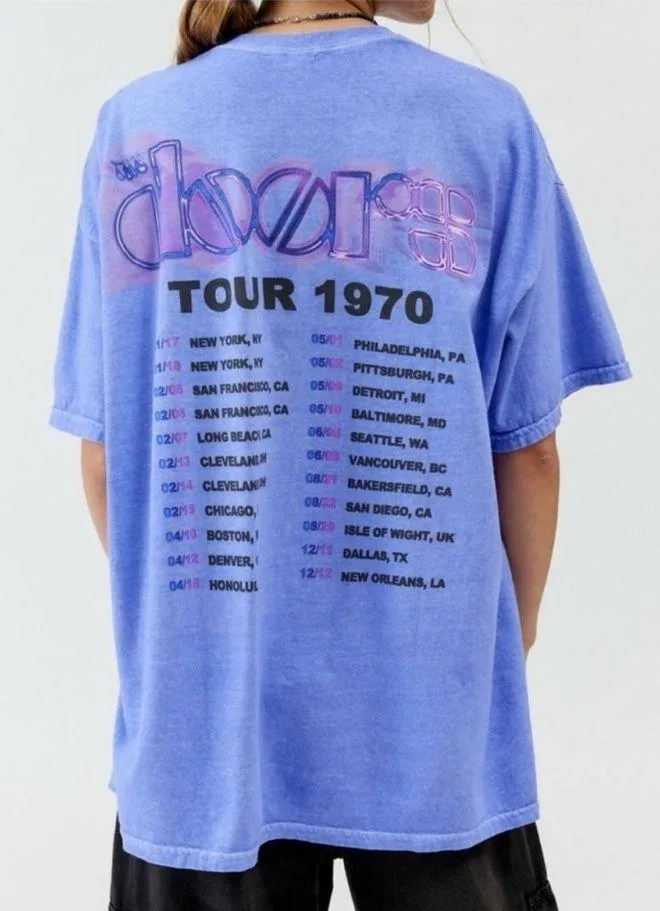 Urban Outfitters-The Doors Sun Tour Purple Baggy T-Shirt! - Image 4