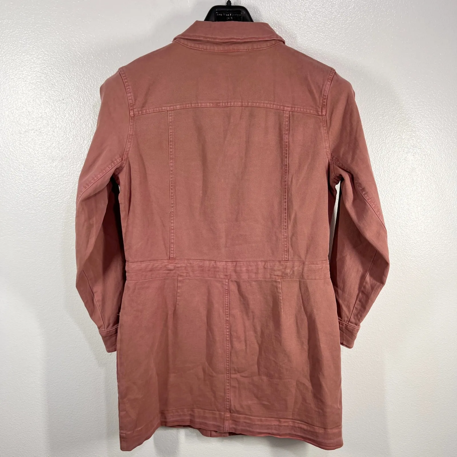 Faherty‎ Jean Jacket Dress Organic Cotton Brownie Button Front Long Sleeve Large - Image 3