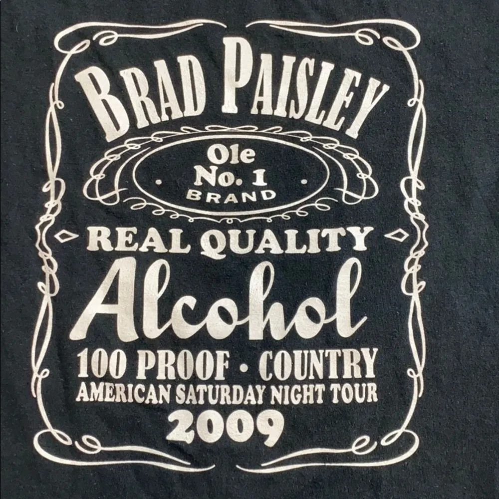 BRAD PAISLEY RETRO VTG 2009 AUTHENTIC ALCOHOL TOUR TEE COUNTRY WESTERN - Image 2