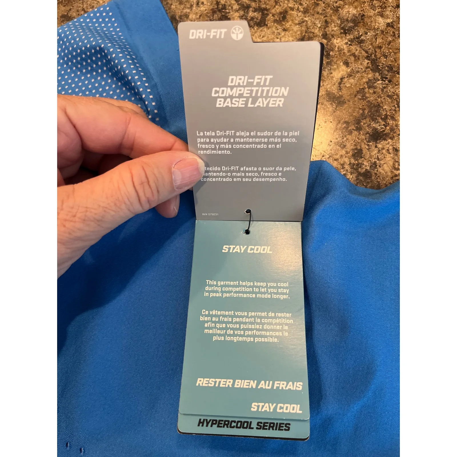 Nike Pro NEW XS Hypercool Limitless Training Top Blue Short Sleeve Base Layer - Image 10