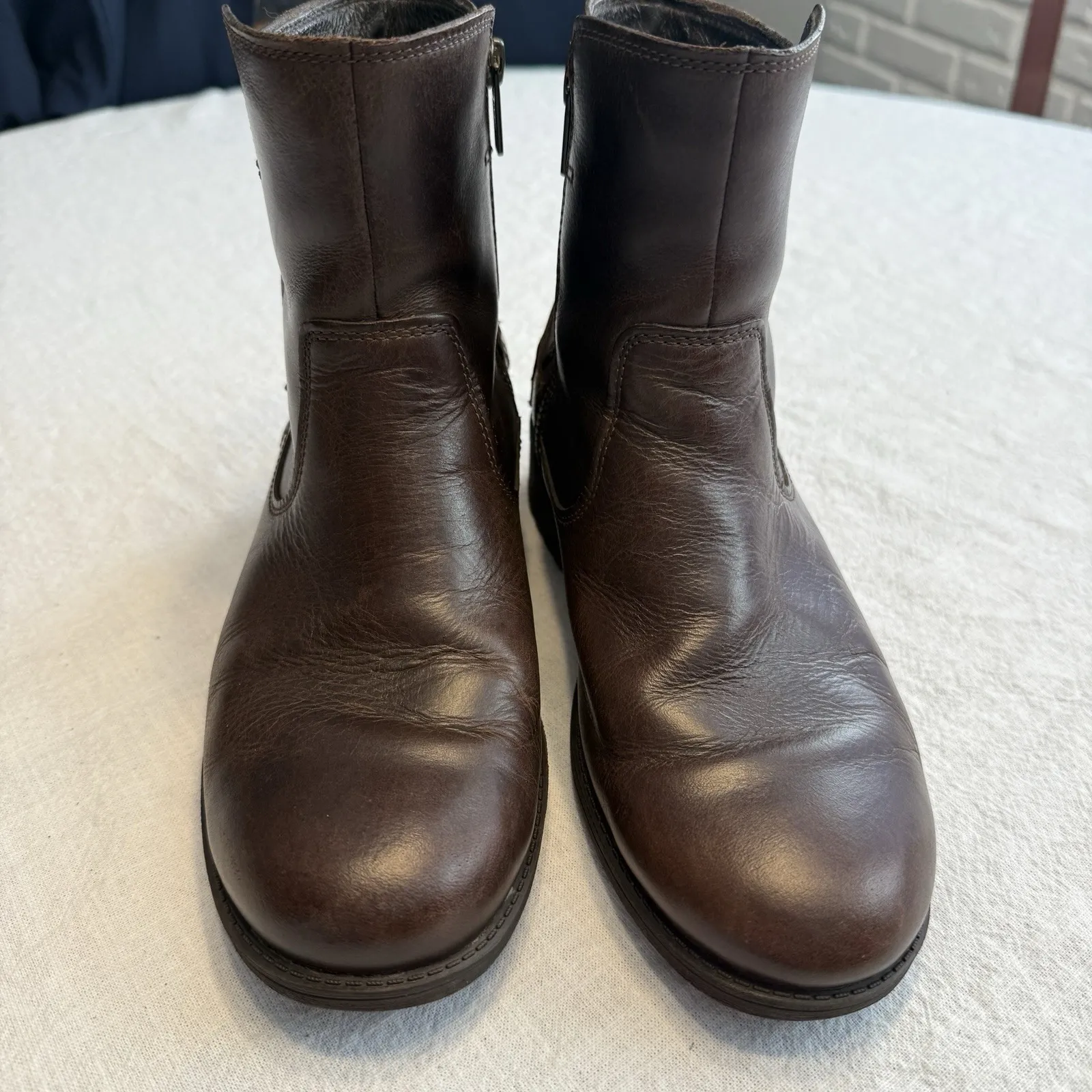 UGG Australia Orion Women's Brown Leather Womens Ankle Biker Moto Boots 8 - Image 5