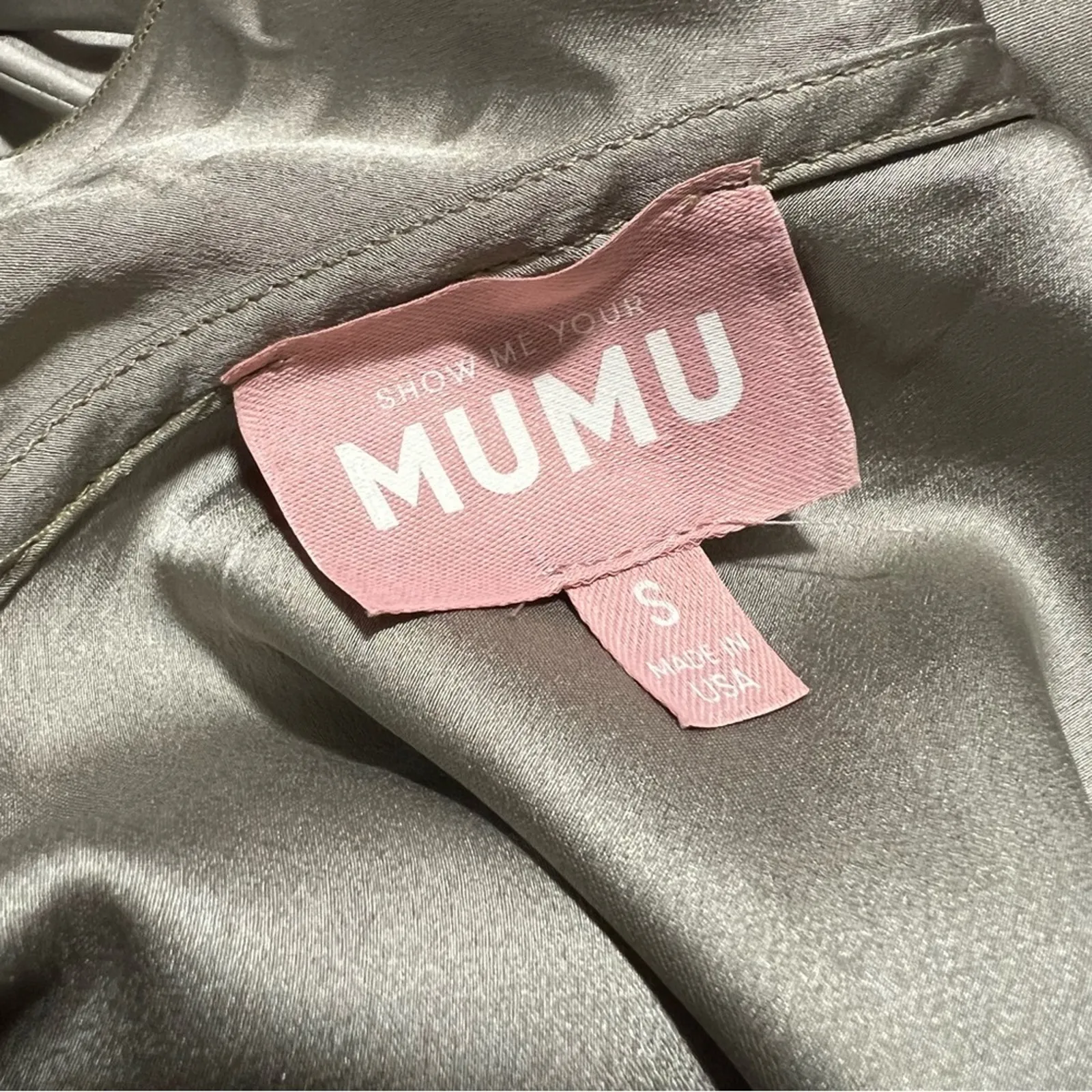 Show Me Your Mumu SMYM Samantha Ruffle Wrap Dress in Moss green NEW SMALL - Image 4