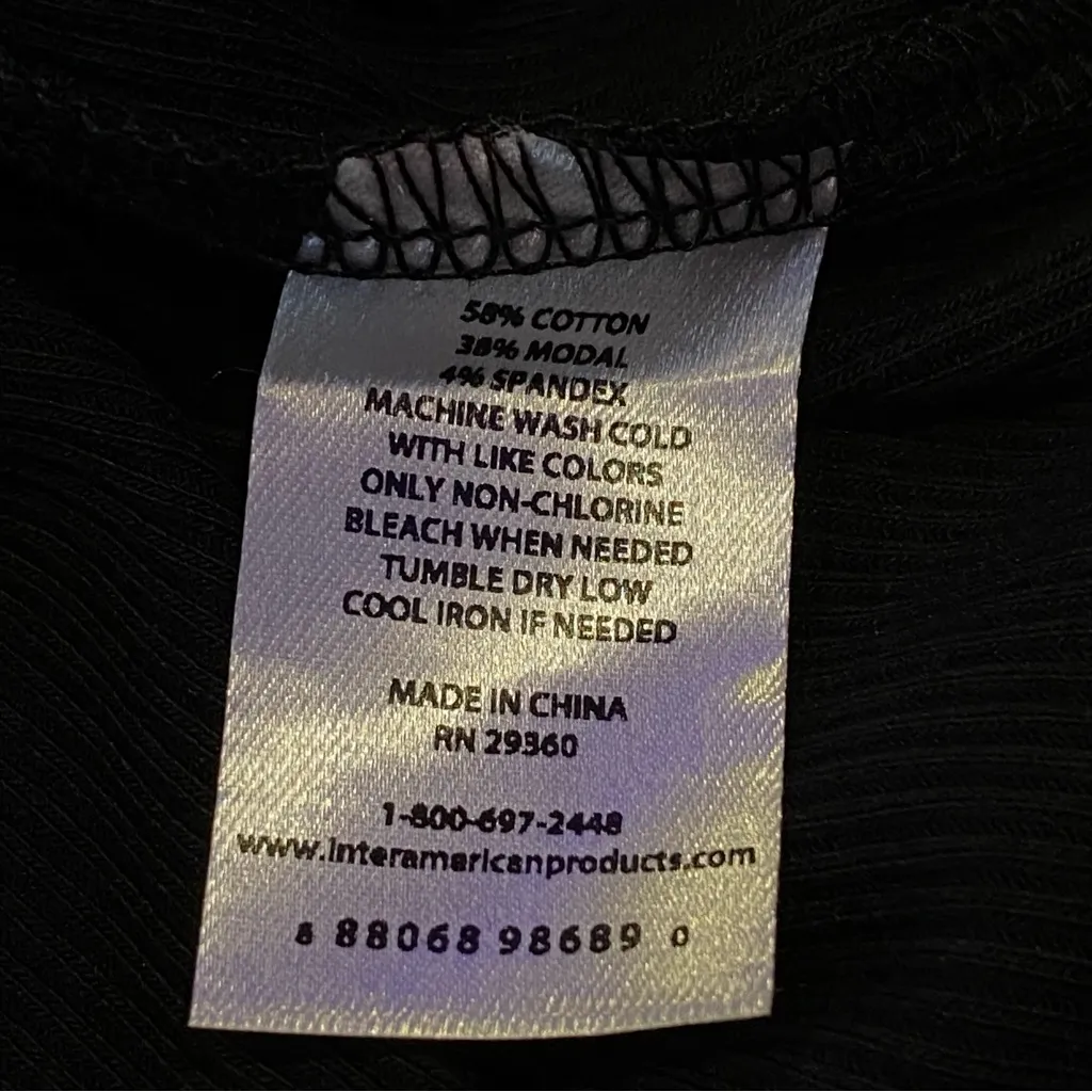 dip Brand Black NEW Scoopneck Crewneck Ribbed Short Sleeve Tee T - Image 3