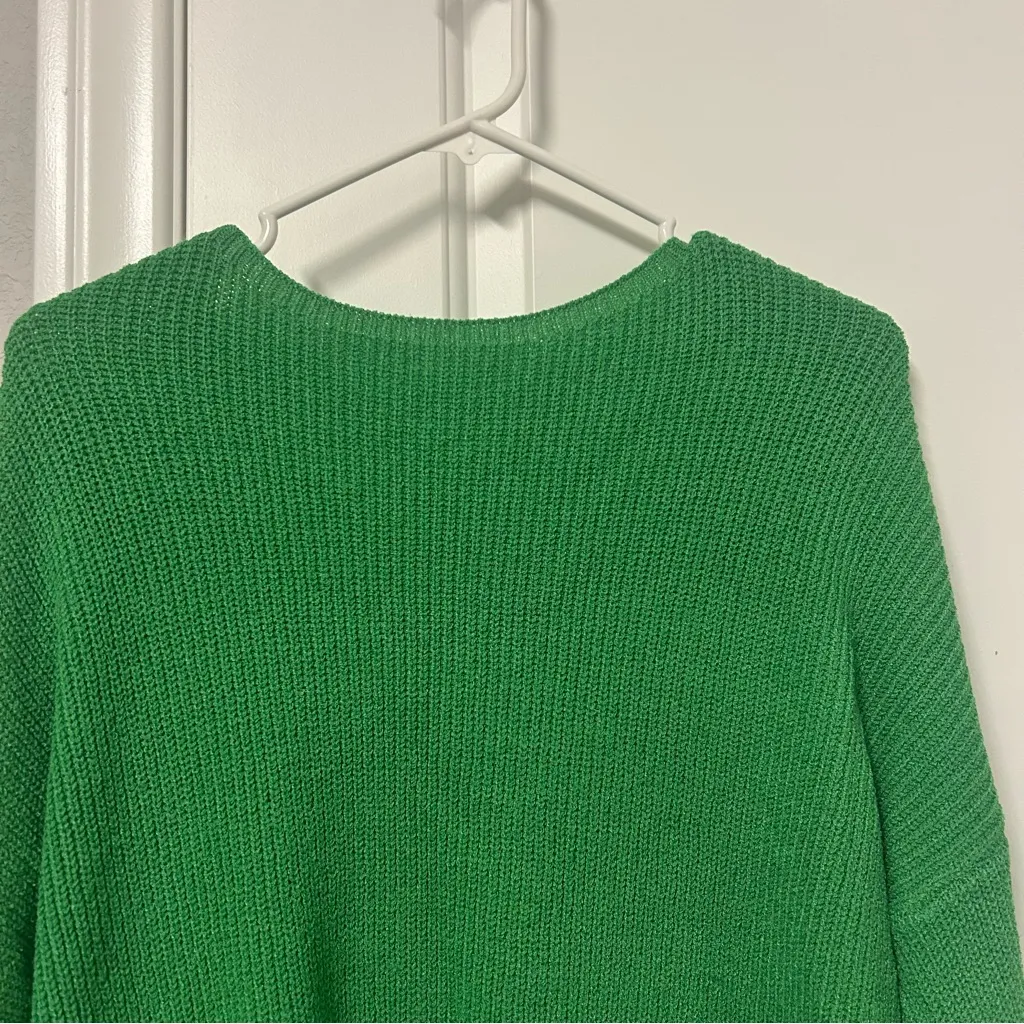 SNDYS Revolve Kelly Green Knit Maple Sweater LARGE - Image 3