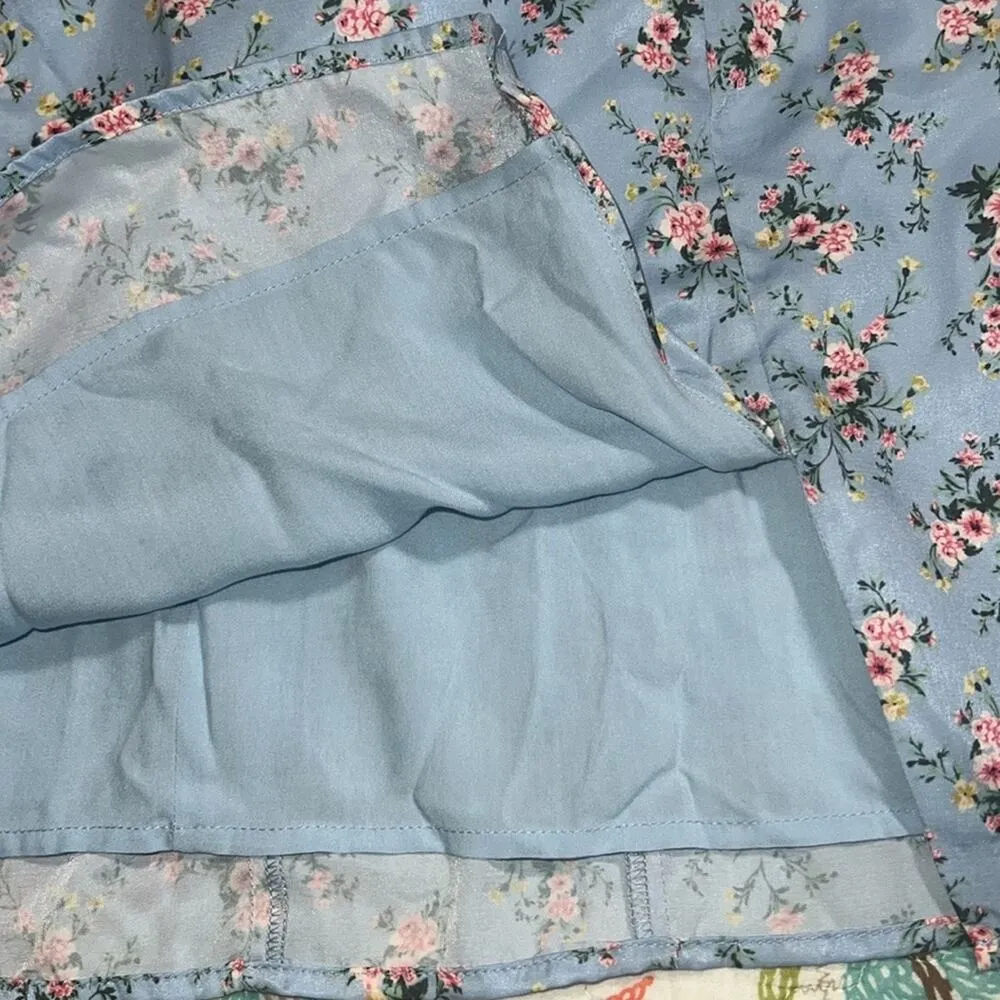 ALTAR'D STATE size XS blue floral mini dress sweetheart neckline zips up back - Image 6