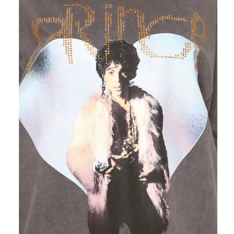 PRINCE Sign O' The Times Tee in Black Wash, Size S / M, New without Tag - Image 3