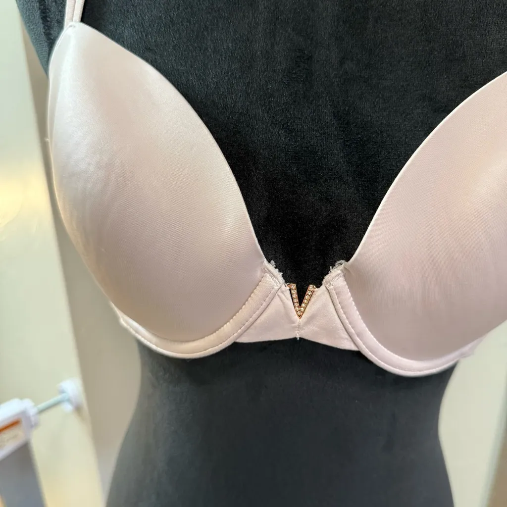 Victorias Secret Lined Demi Light Blush Pink Neutral Bra T-Shirt 34D - Image 2