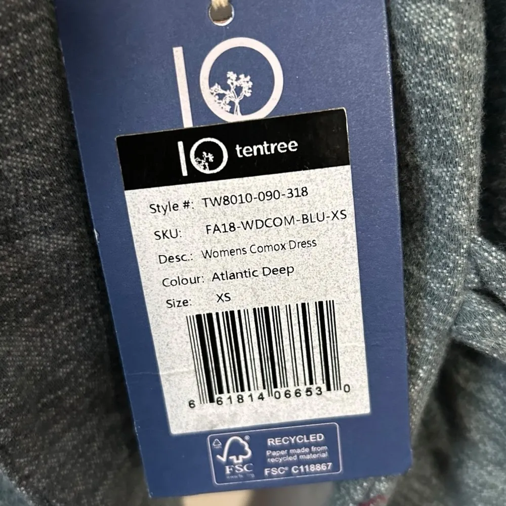 NWT  Women’s Organic Cotton Long Sleeve Button Front Tie Back Shirt Dress - Image 5