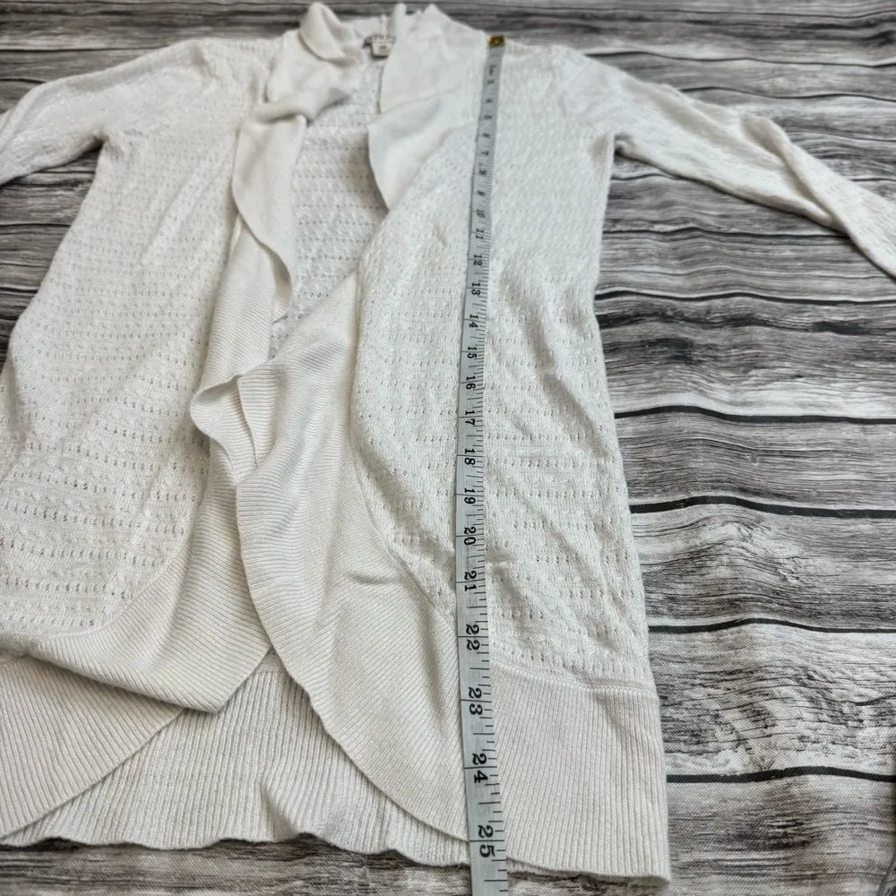 Merona Women's Lightweight Long Sleeve Cardigan White XS Extra Small Long Sleeve - Image 10