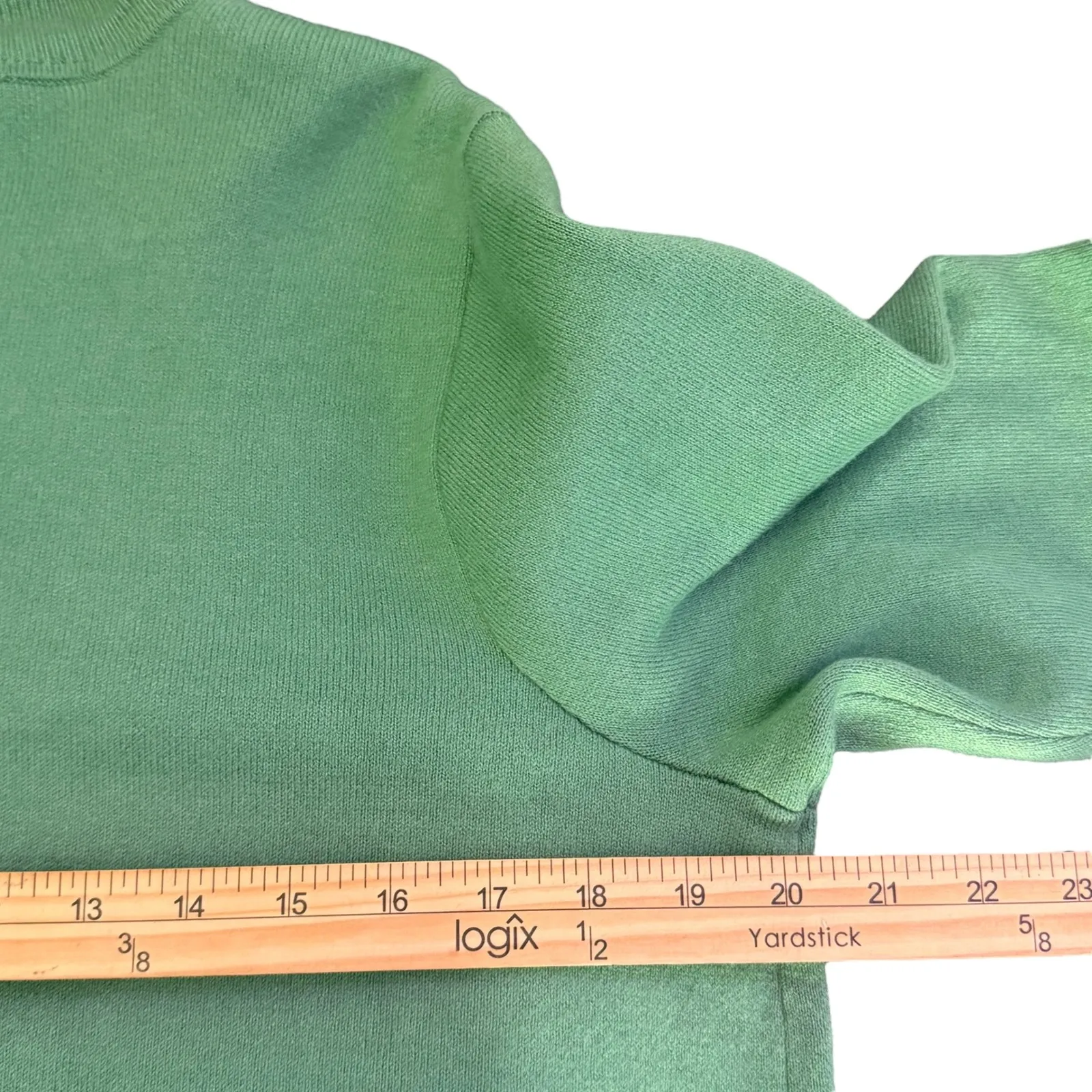 J Jill Open Front Cardigan Pockets Knit Green Cotton Blend Sweater Womens M Size M - Image 10