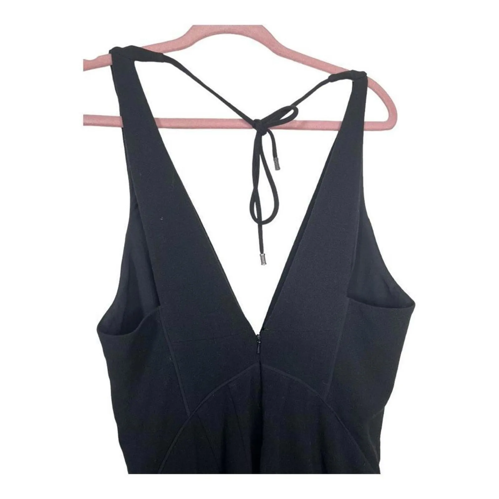 Free People Troublemaker Plunge Neck Romper Black Size 4 NWOT Boho Night Out - Image 4