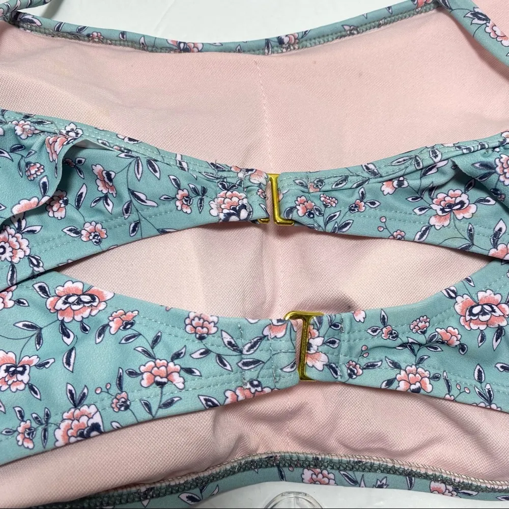 BluC Womens Plus Size 3X Bikini Bathing Suit Top Off Tie Shoulder Strap Floral - Image 7