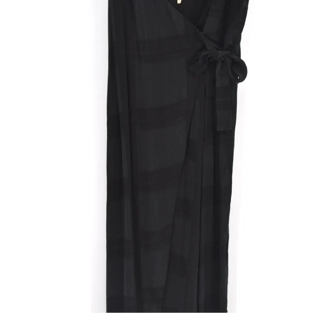 Mara Hoffman Grace Wrap Jumpsuit V-Neck Full Length in Plaid Black Women's XS - Image 4