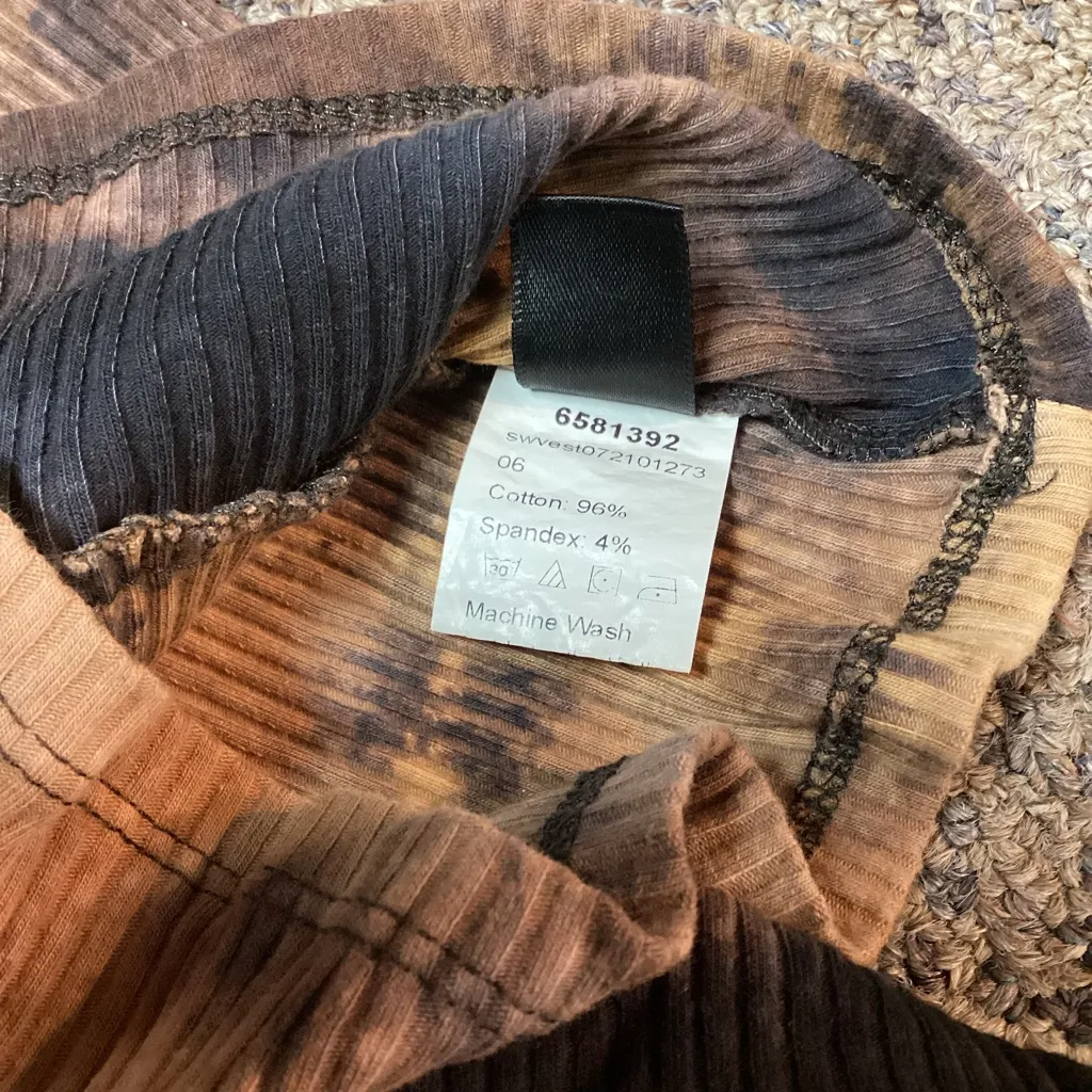 SHEIN Black Gold Yellow Tie Dye 2 Piece Short Tank Top Set * Size XS - Image 5