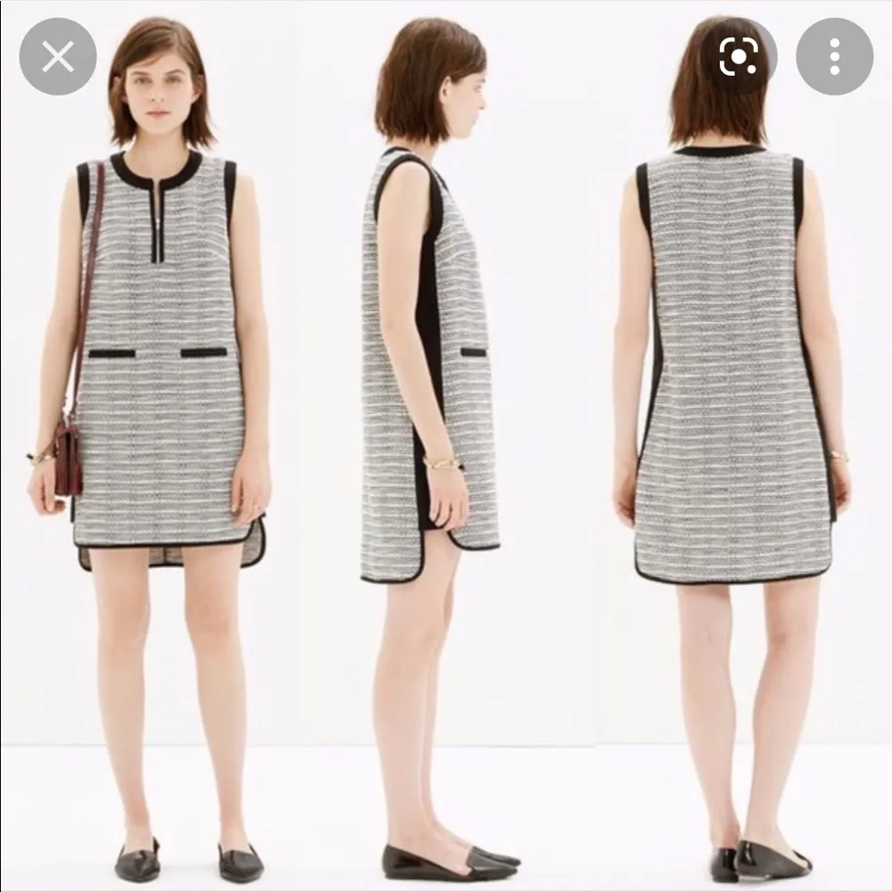 Madewell Tweed Weave Black & White Shift Dress - Image 60