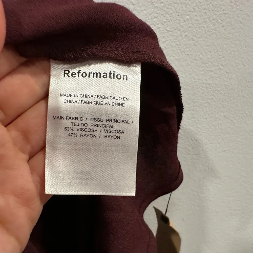 Reformation Danika Prune Midi Dress Burgundy XS NWOT - Image 5