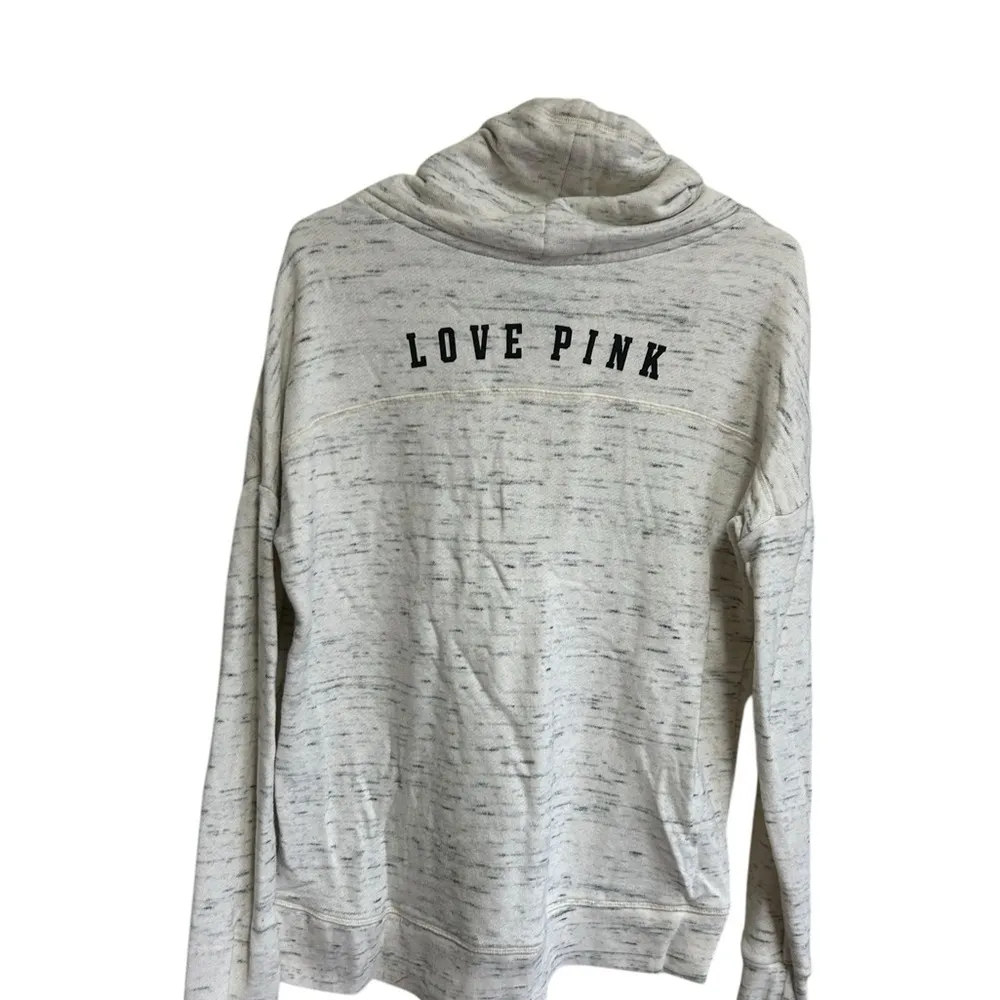 PINK Victoria Secret Sweatshirt Pullover Size Medium  Cowl Neck Spell Out - Image 4