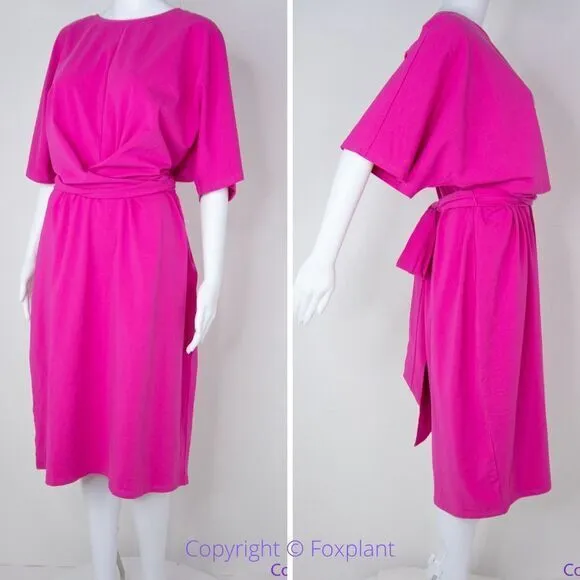 NEW Eloquii Barbie Pink Cross Front‎ Flutter Sleeve Dress, size 20 - Image 5