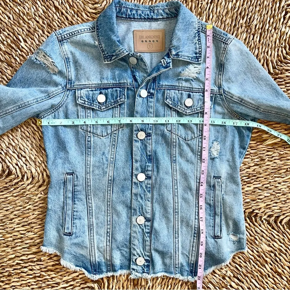 Raw Hem Distressed Denim Jean Jacket - Image 11