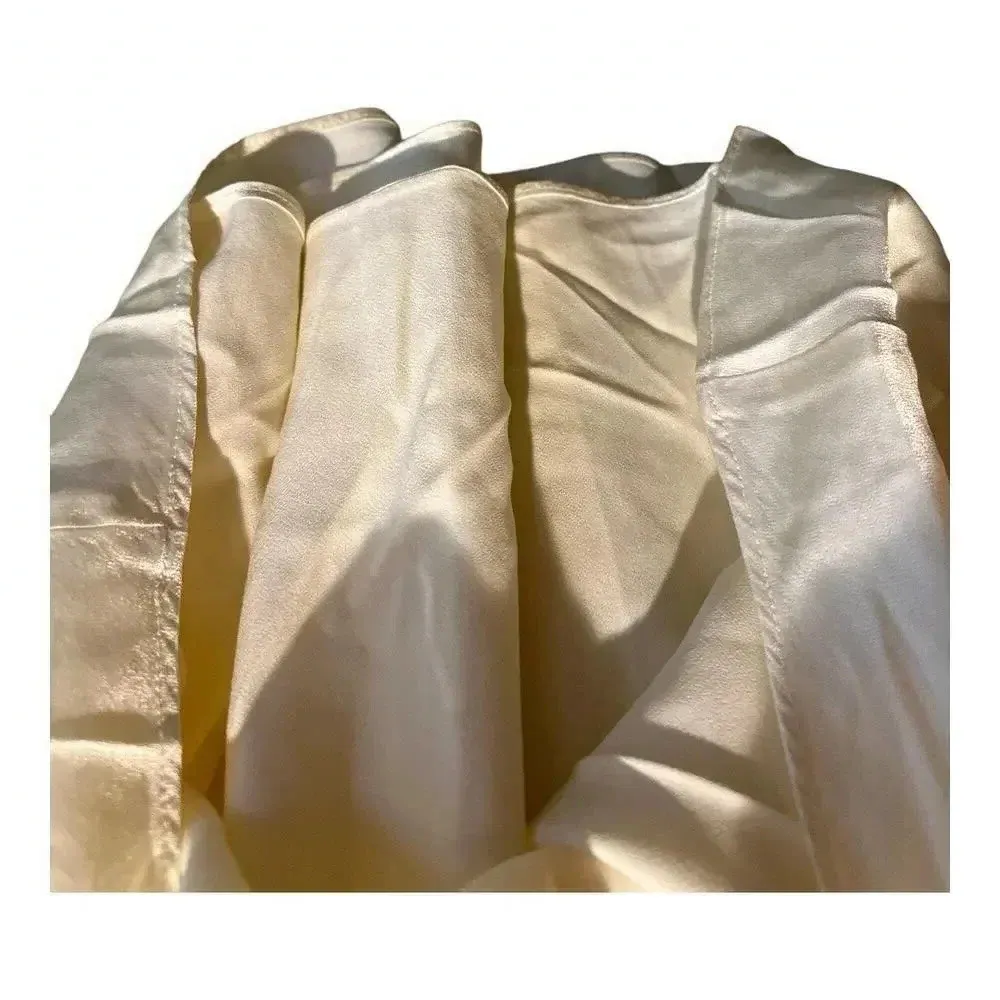 NWT Lanston‎ Satin Like Pale Yellow Dress Size L - Image 3