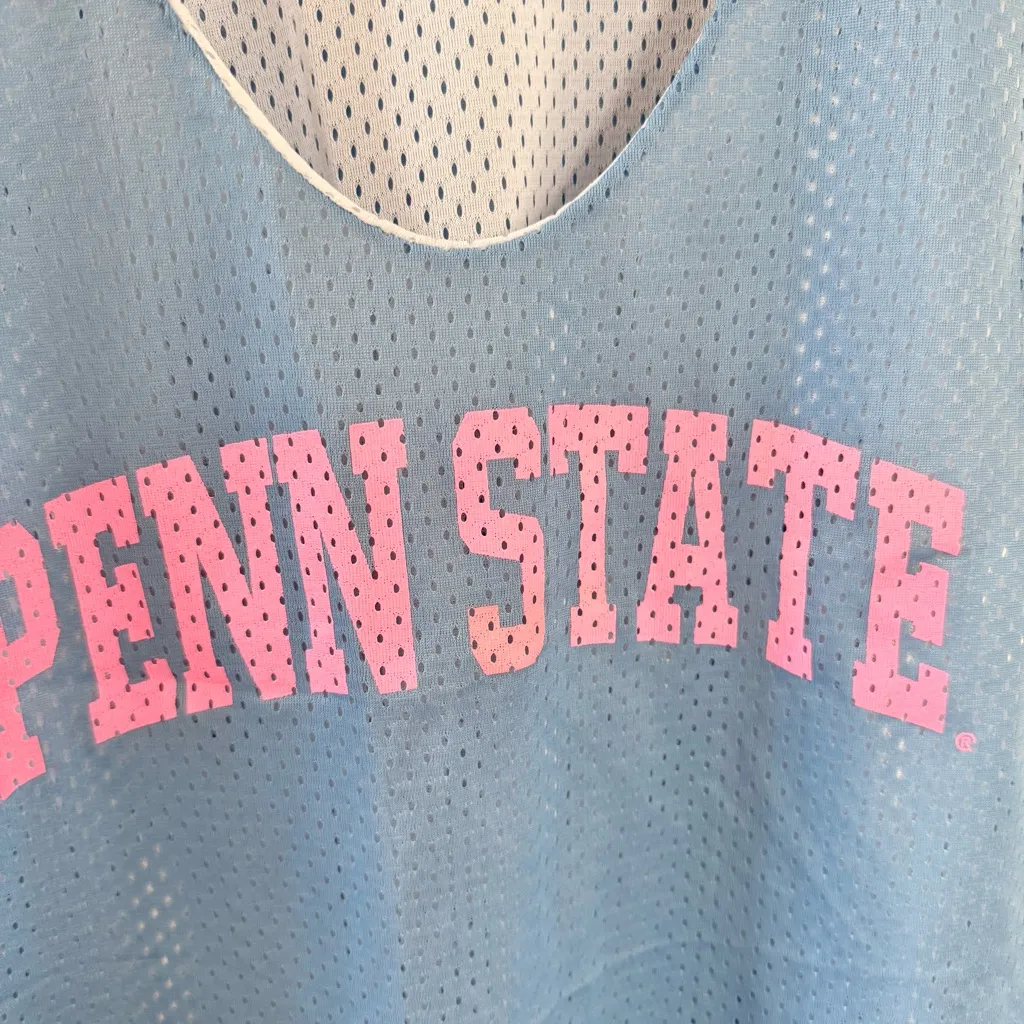 Vintage NEW PENN STATE College Sport Blue Mesh Jersey Tank Top - Image 2