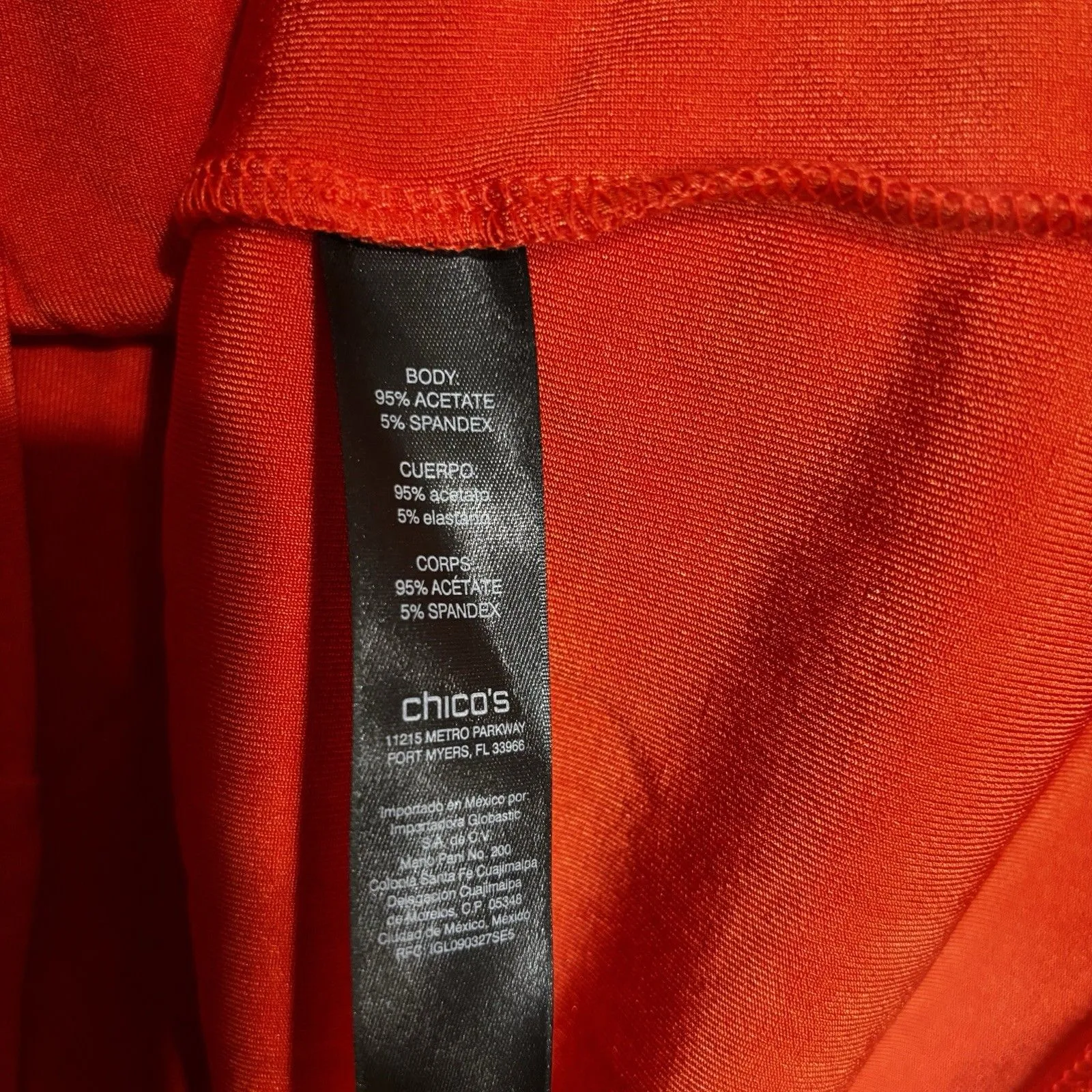 Chicos Travelers Top Women Medium 1 Red Slinky Stretch Crisscross Neck Blouse - Image 8