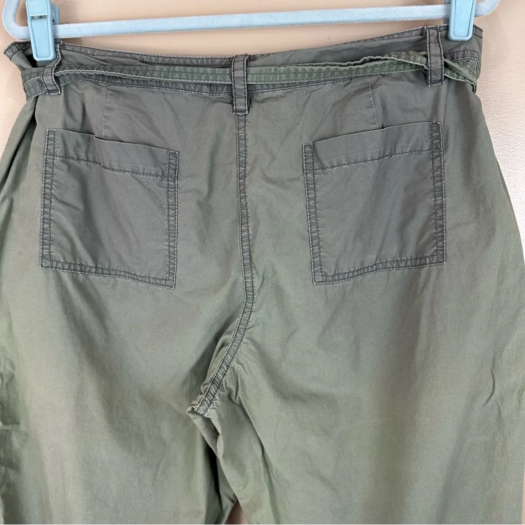Loft Army Green Cropped Capri Pants with Tie Waist 14 - Image 8