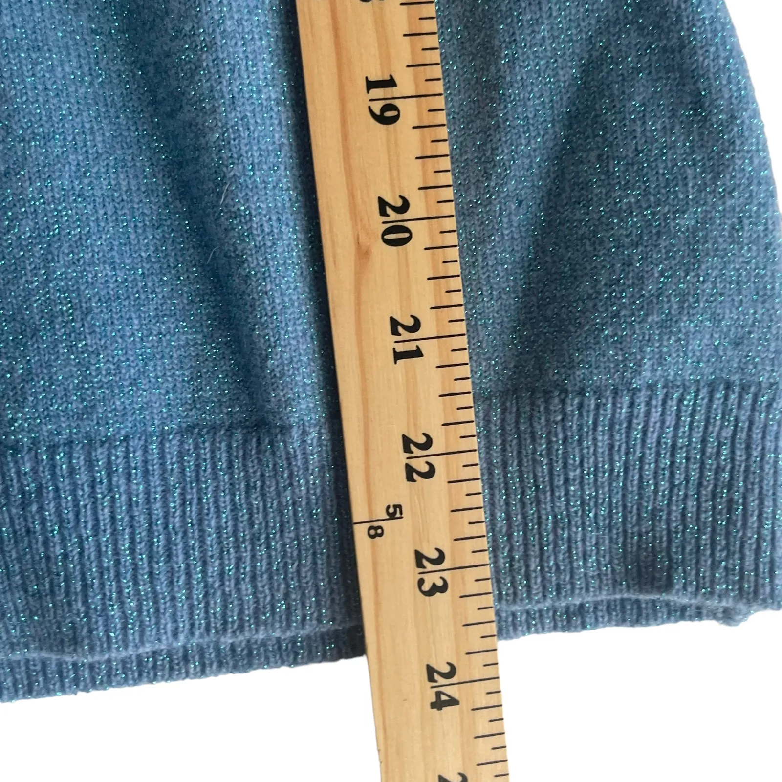 Route 66‎ Size Large 58% Wool Blend Metallic Blue Sweater - Image 7