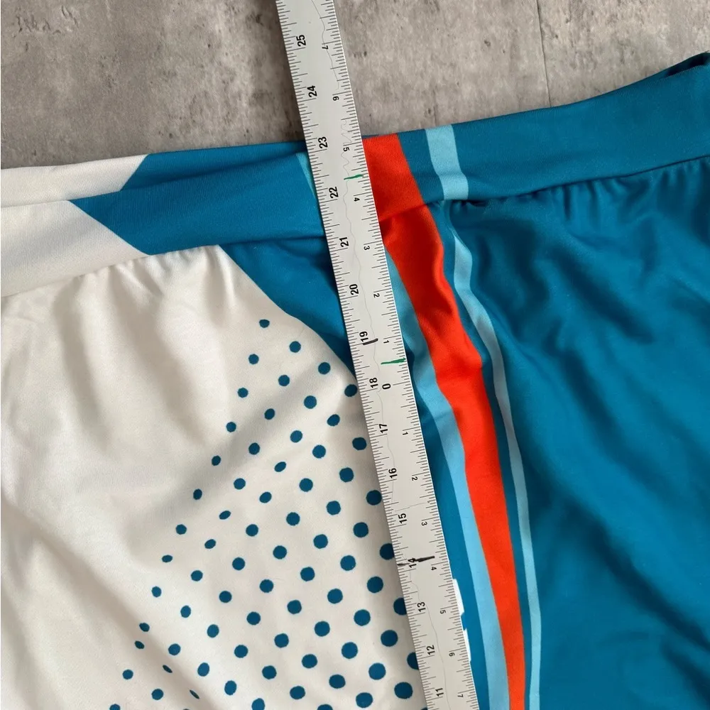 Vintage asymmetrical quarter zip sweatshirt 80s tennis acedemia geometric print Size XL - Image 3