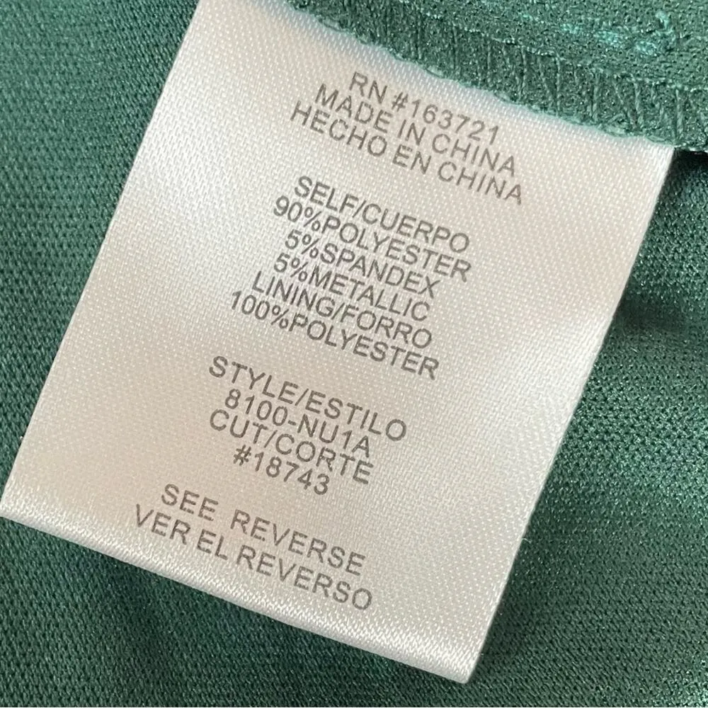 City Studio Holiday Emerald Long Sleeve Faux Wrap Dress Junior’s Sz M Green - Image 6