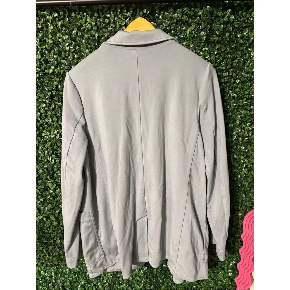 ATHLETA Eastbound Blazer Size 12 Blue Gray Travel Jacket - Image 5