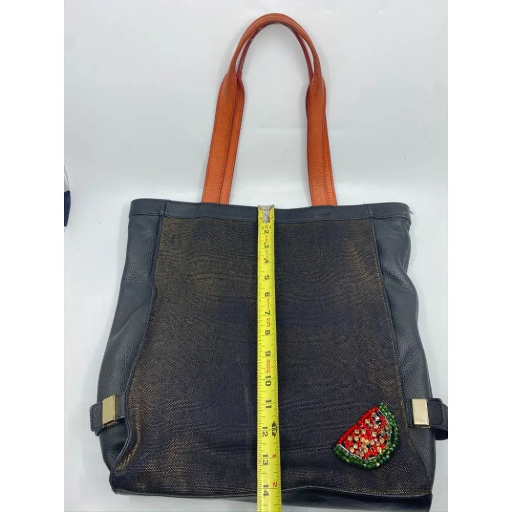 Botkier w/Customized Appliqués Large Gray Tan Tote - Image 3