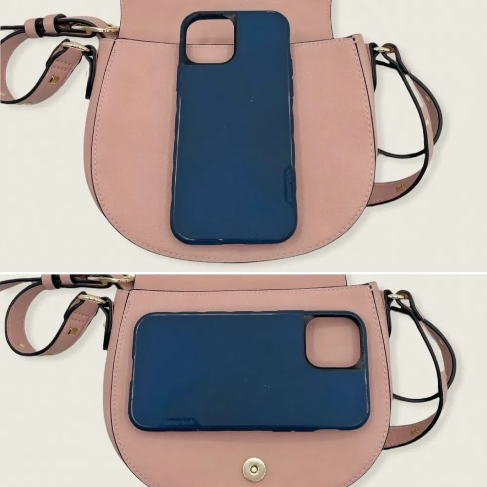 Victoria's Secret Small Vegan PU Pink Goldtone Studded Buckle Crossbody Bag - Image 6