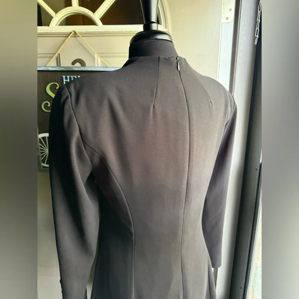 Vintage 90s Liz Claiborne Dresses black long sleeve lace hem dress, size 10 - Image 9