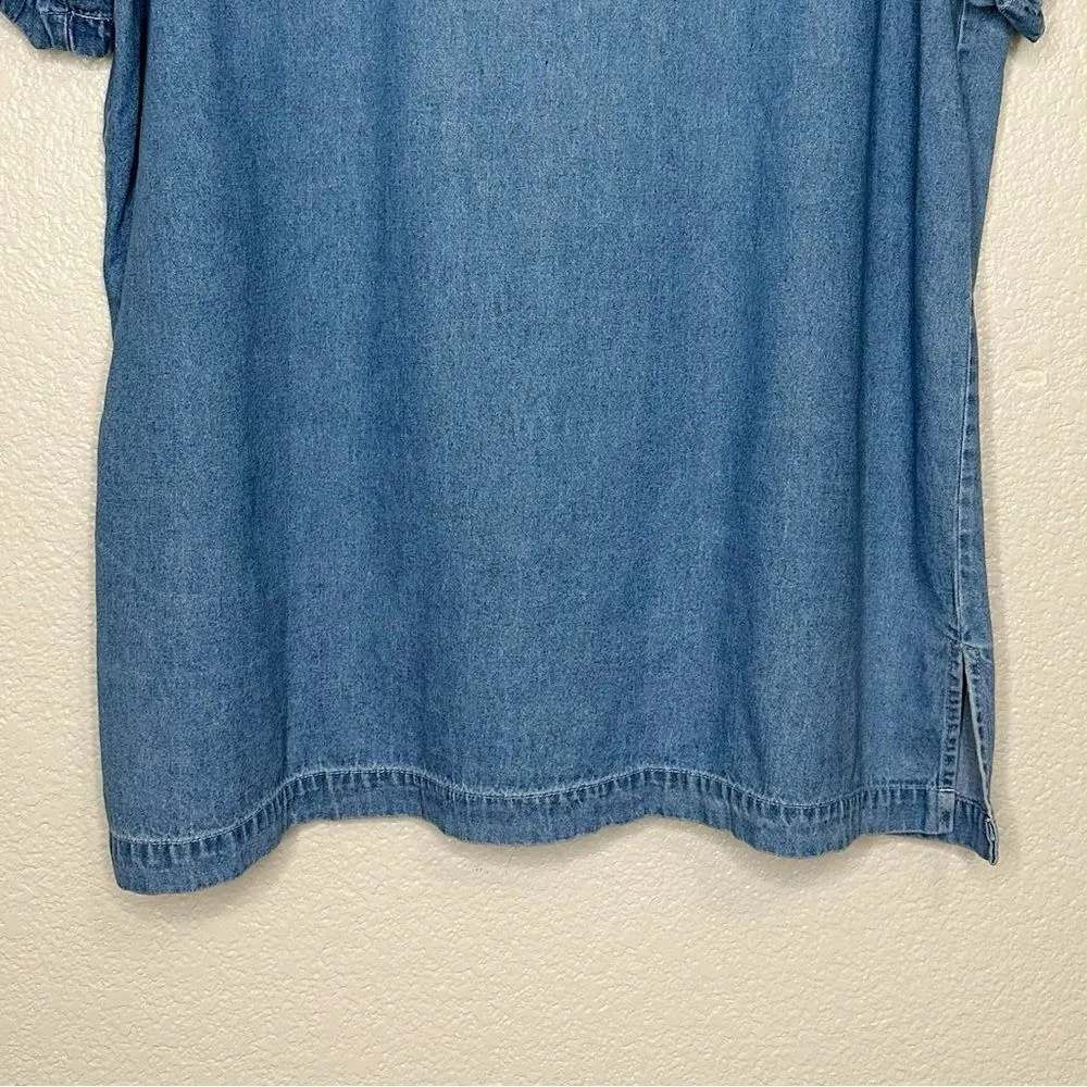 Bobbie Brooks Vintage Blue Denim Embroidered Button Down Shirt - Image 7