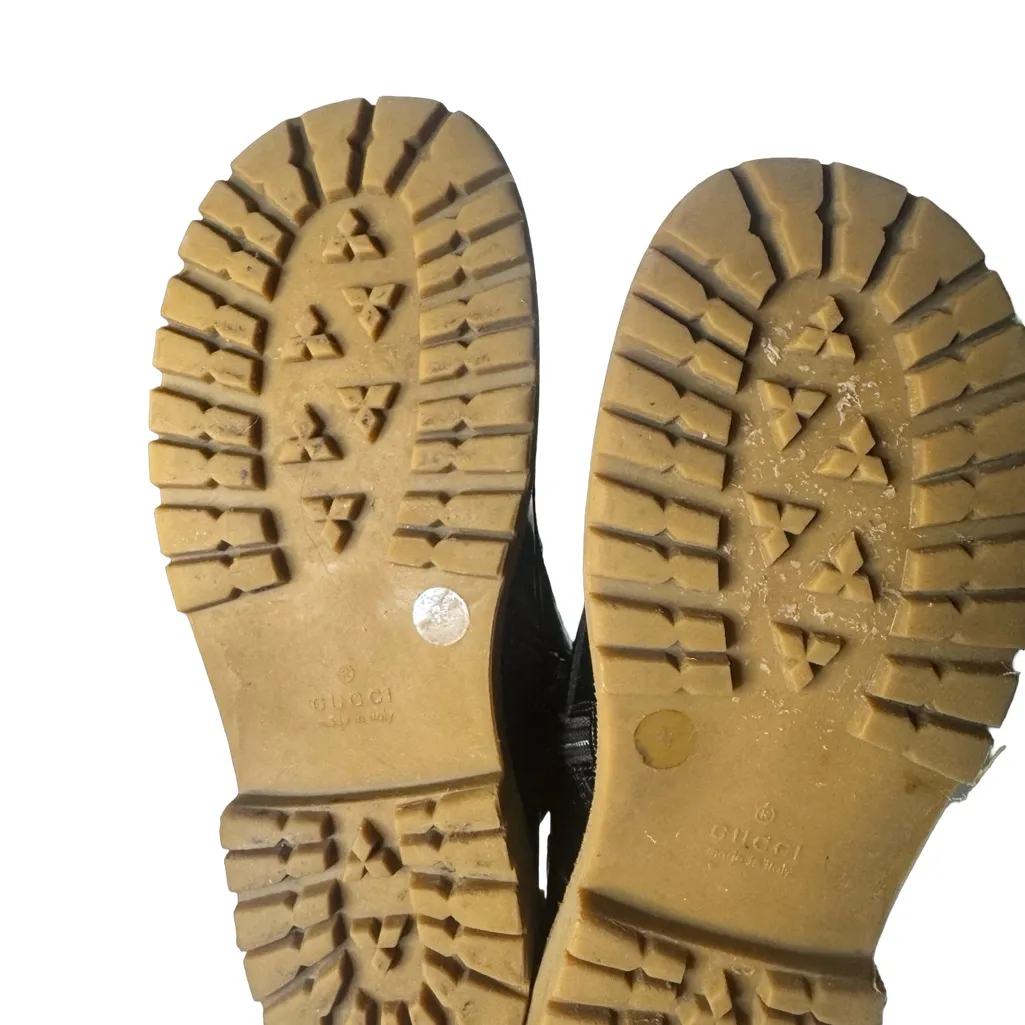 Gucci Girls GG Lace-Up Boots – Size 31 (US 13Youth) Preloved - Image 7