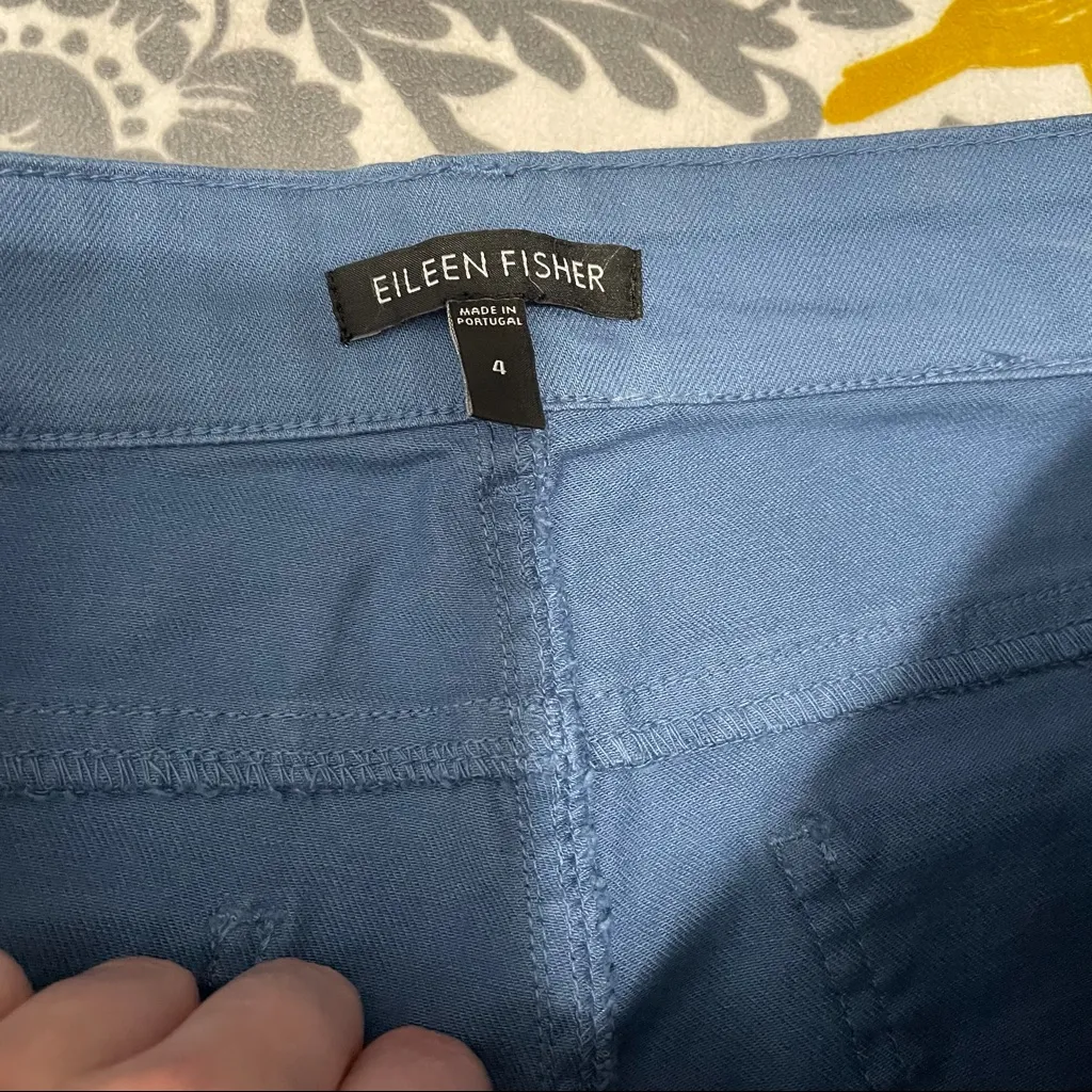 Eileen Fisher Blue Organic Cotton Pants EUC Size 4 - Image 6