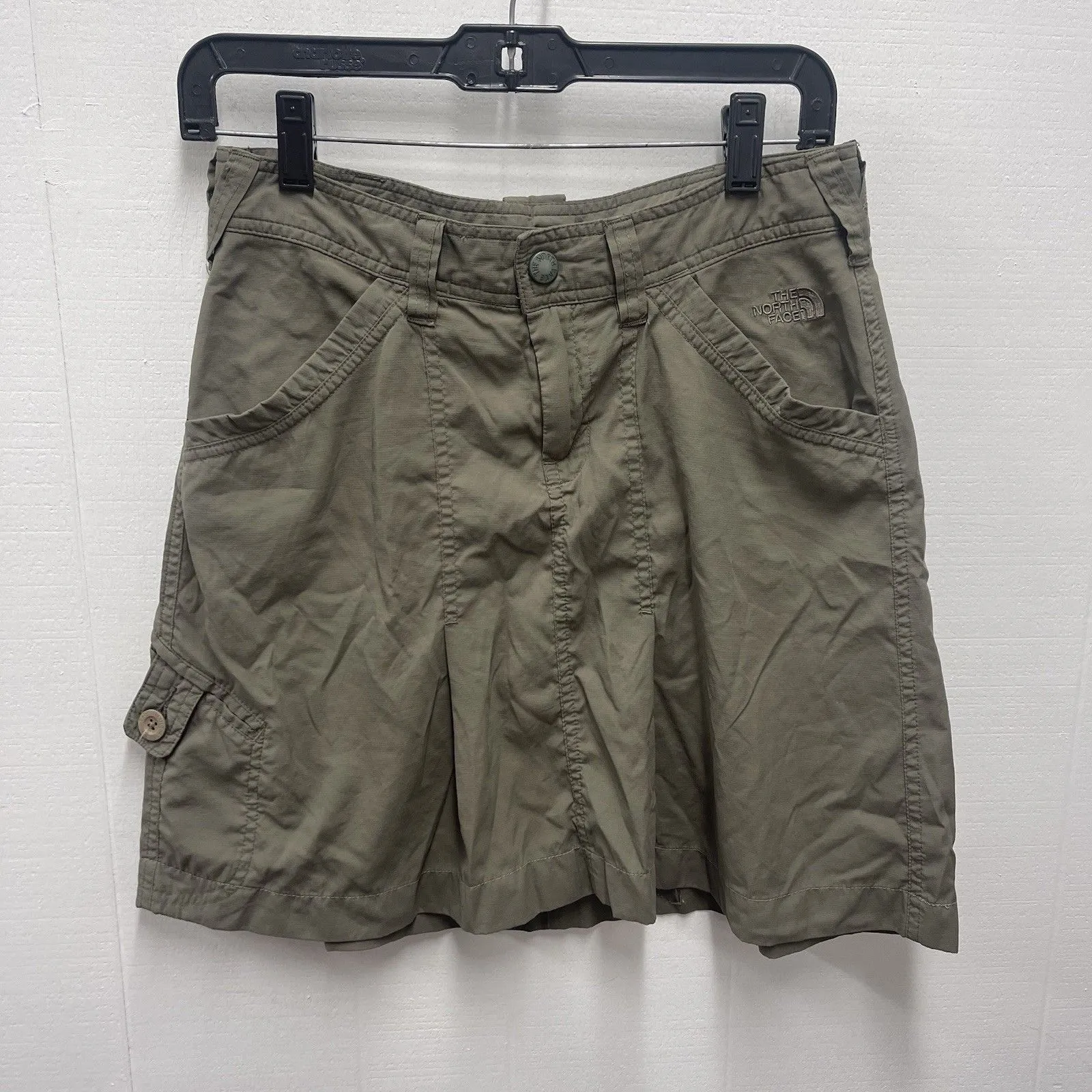 The North Face Skirt Women's Size 4 Olive Green Cargo Pleated Side Pocket Knee - Image 2