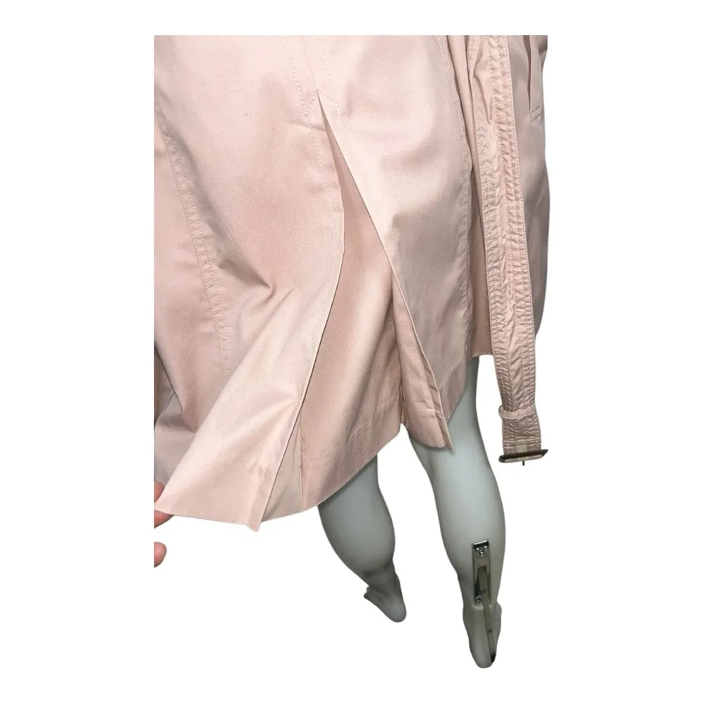 MAYSON GRAY Pink Trench Coat Double Button Waist Belt Knee Length Size 2 - Image 6
