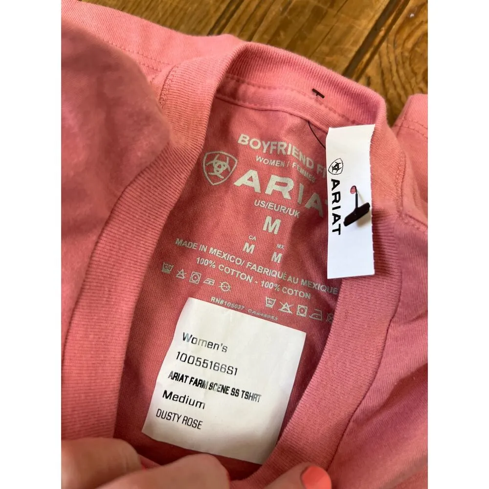 Women’s Artiat dusty rose barn steer short sleeve t shirt size medium NWT new - Image 5