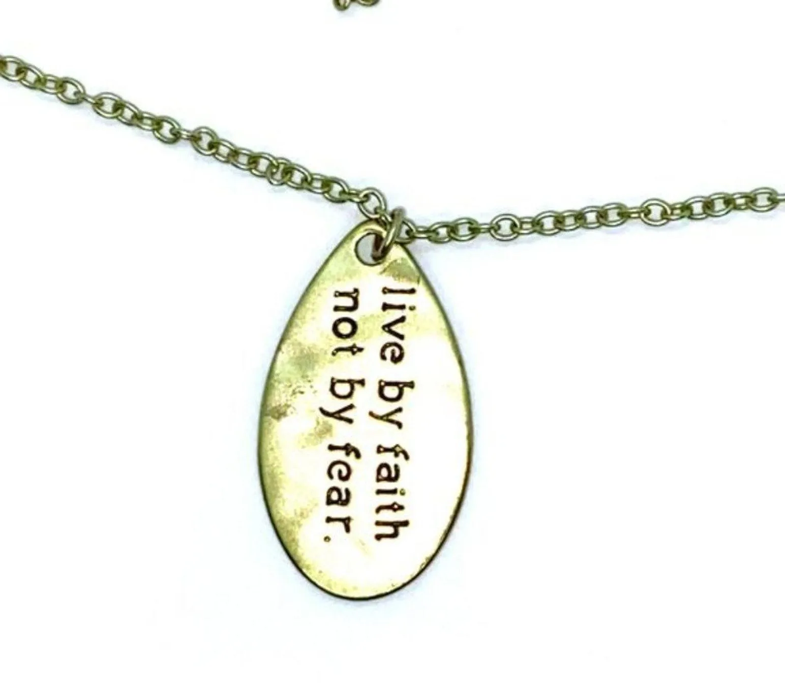 Inspirational Faith Fear Religious Necklace - Image 3