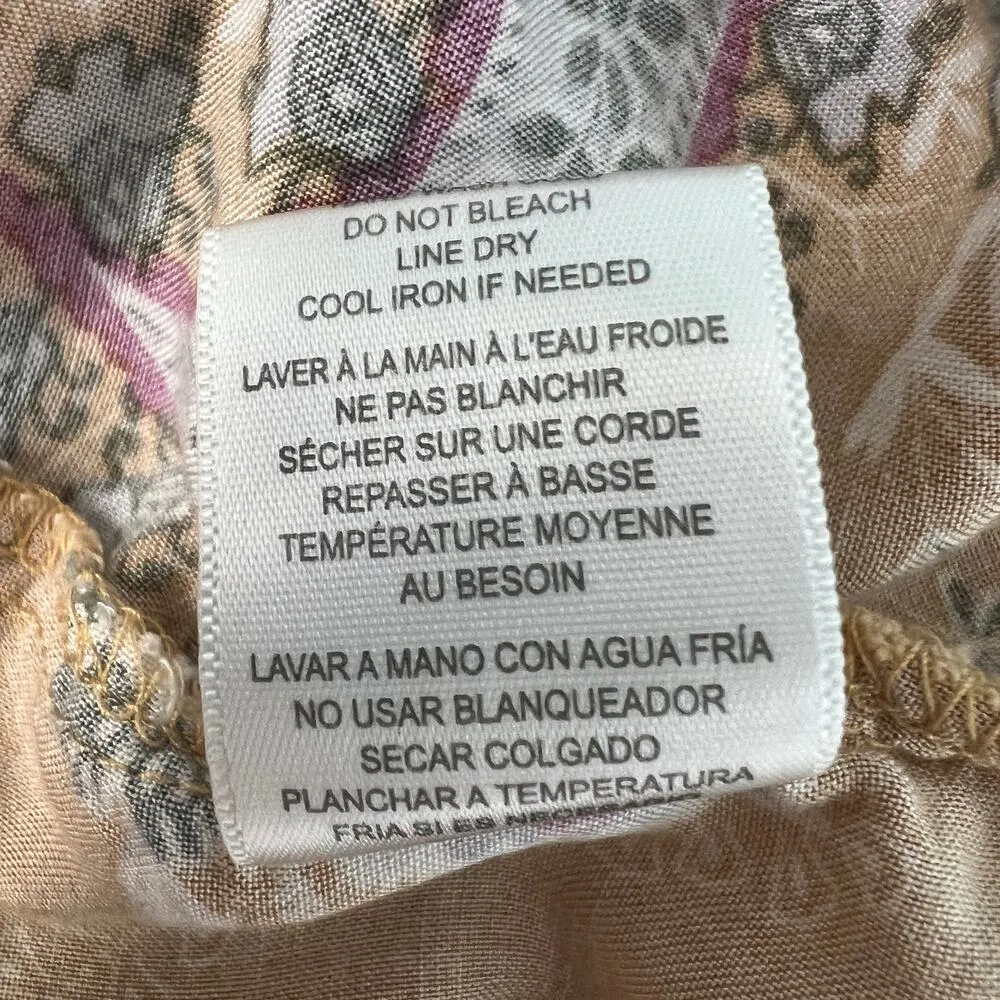 Studio B Floral Cottagecore Womens Top 1X Paisley Mustard Relaxed Comfort Flowy - Image 9