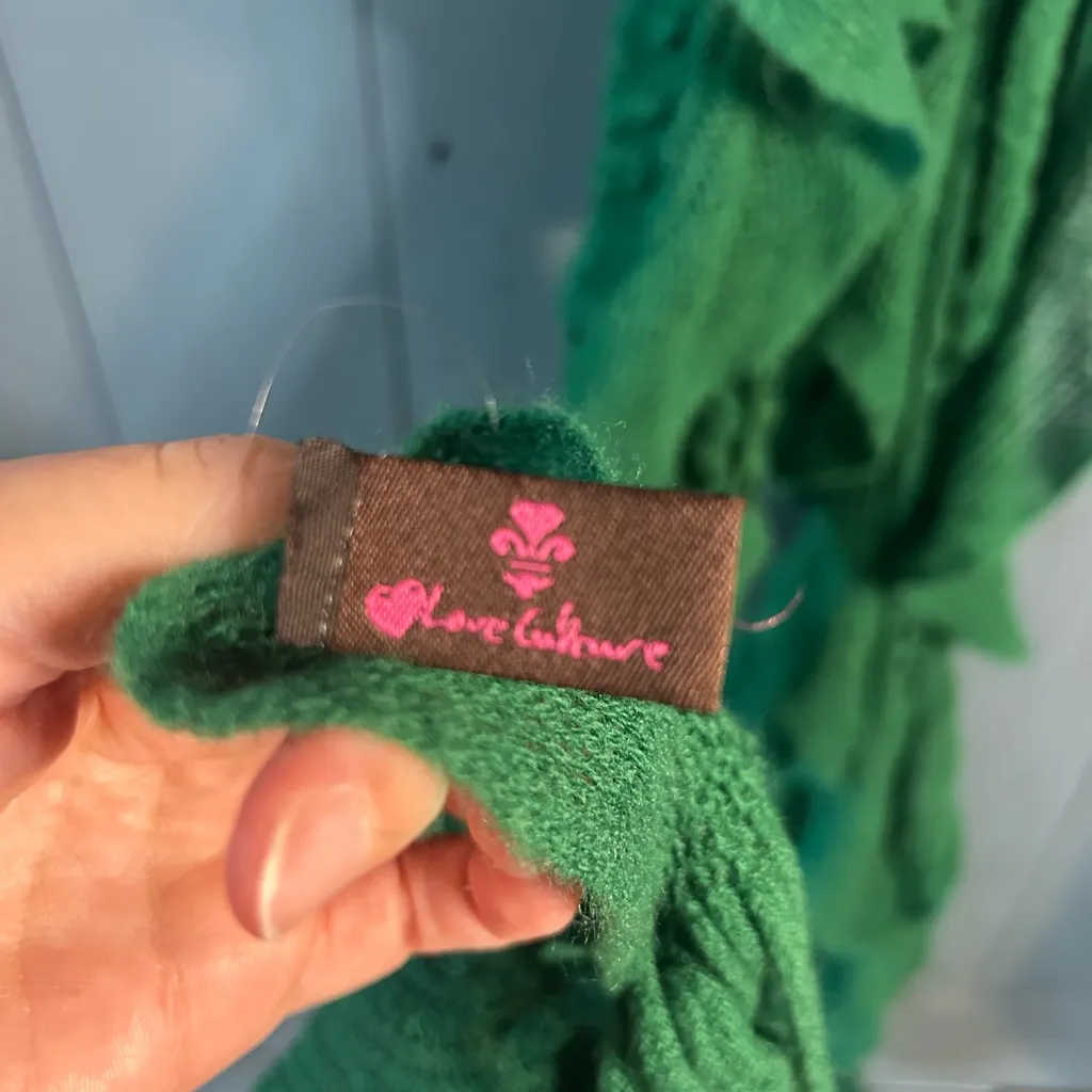 Love Culture Green Knit Scarf - Image 5