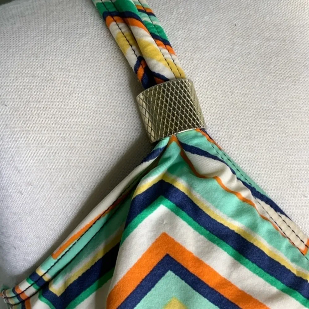 Alex Marie Retro Multicolor Chevron Print Swim Bikini Top Size 10 - Image 3