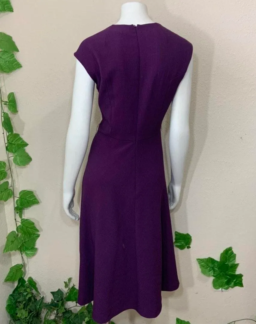 Tahari Purple Vintage Style Tea Dress 1940s - Image 2