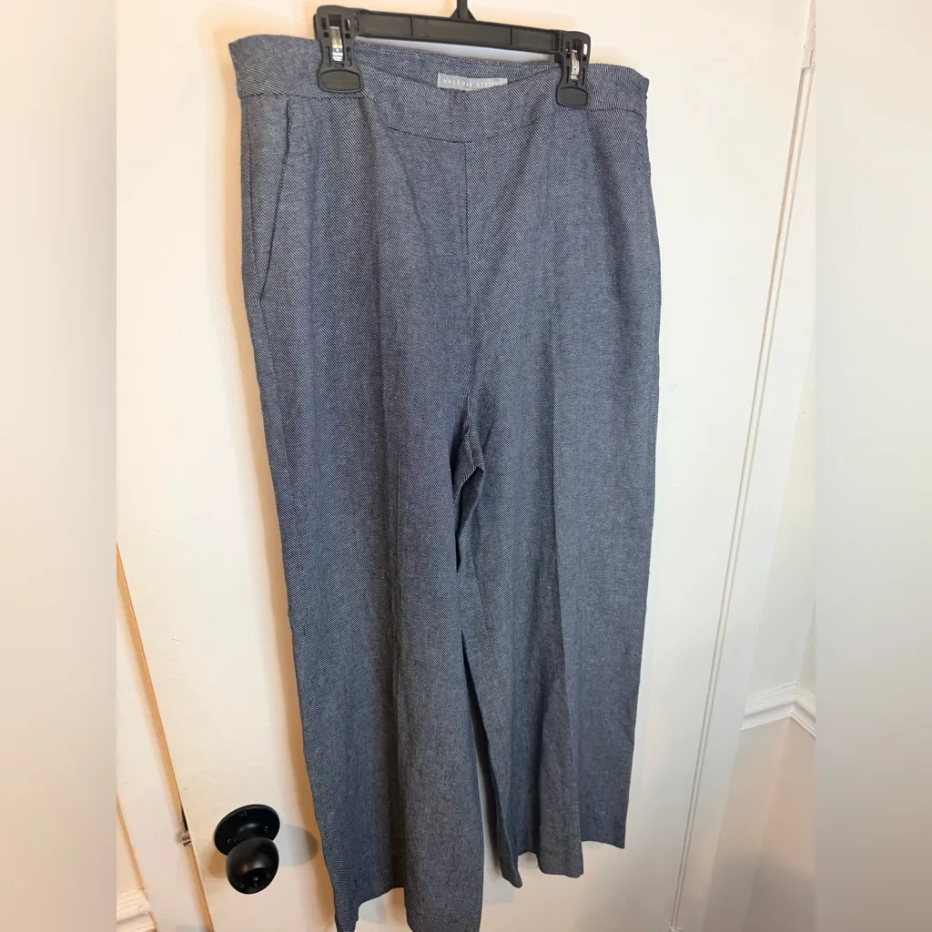 Valerie Stevens Collection Dress Pants Women's Size 8 Blue Side Zip Linen - Image 2