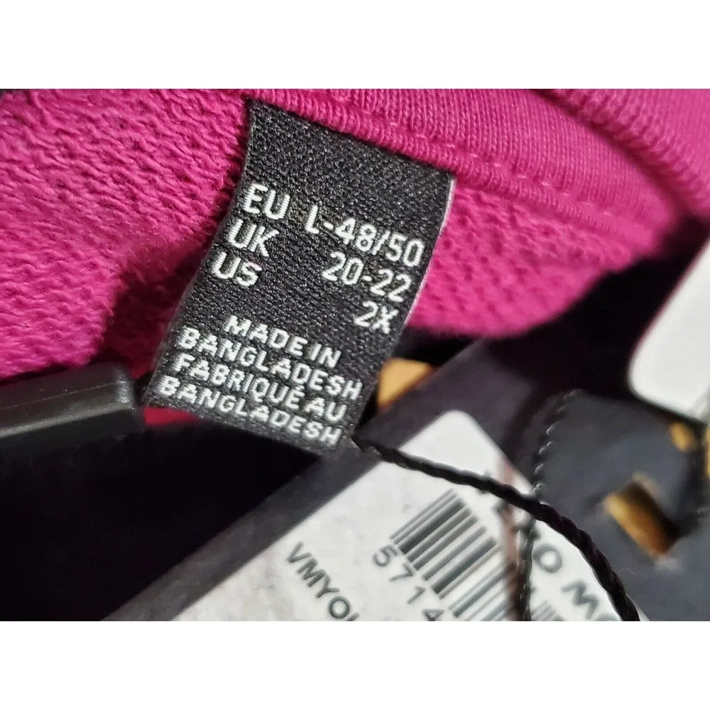 Vero Moda Fuchsia Scrunch Puff Sleeve Round Neck Pullover Sweater Size 2X - Image 9