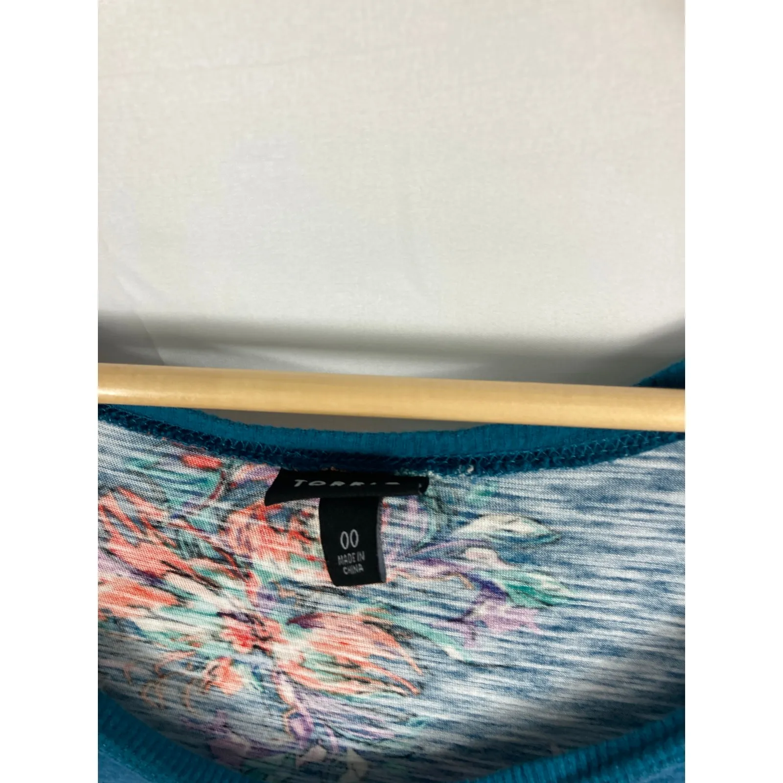 Torrid Babydoll Slub Scoop Neck Tiered Top Blue Size 00 / Medium - Image 4