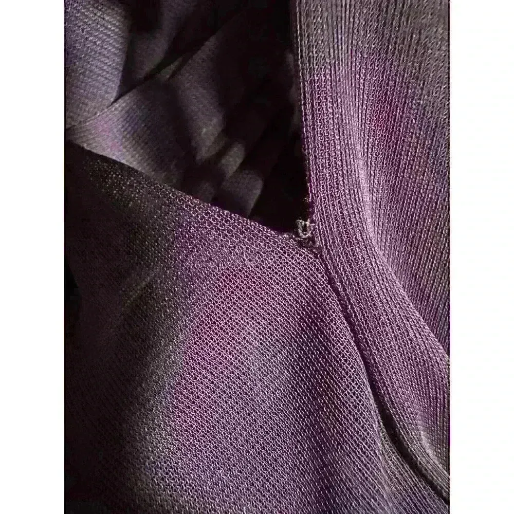 NWT David's Bridal F19608 Plum Long Lace Mesh High Neck Sz 2 - Image 12